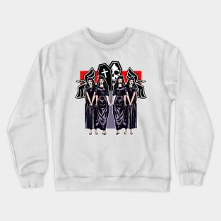 Ravens, coffins and dark girls on halloween Crewneck Sweatshirt